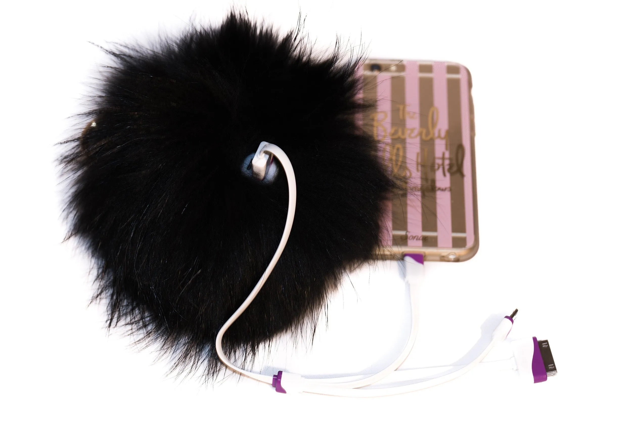 Black Fur Power Pom