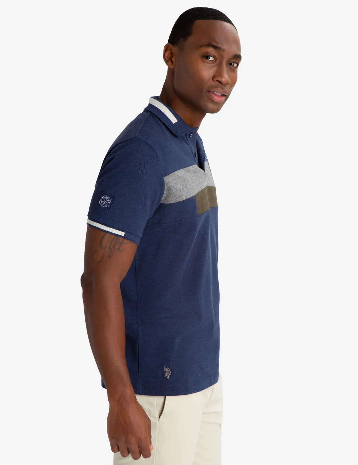 BLACK MALLET CLASSIC FIT POLO SHIRT.