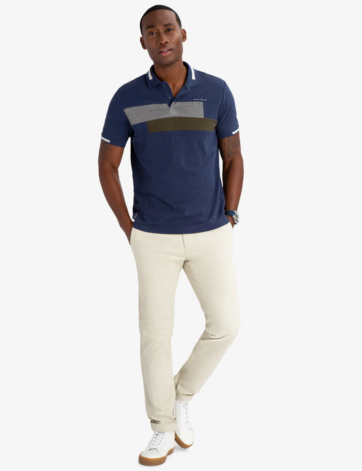 BLACK MALLET CLASSIC FIT POLO SHIRT.