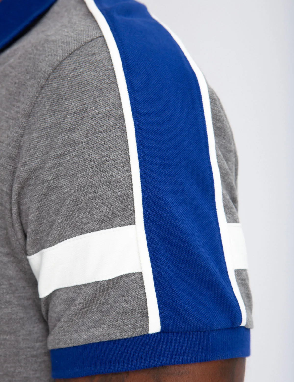 BLACK MALLET SHOULDER PIECING POLO SHIRT