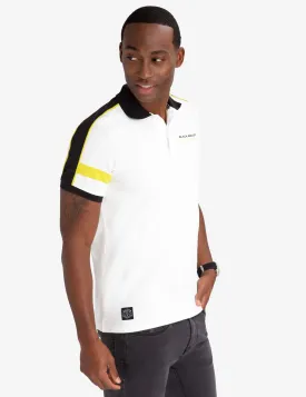 BLACK MALLET SHOULDER PIECING POLO SHIRT