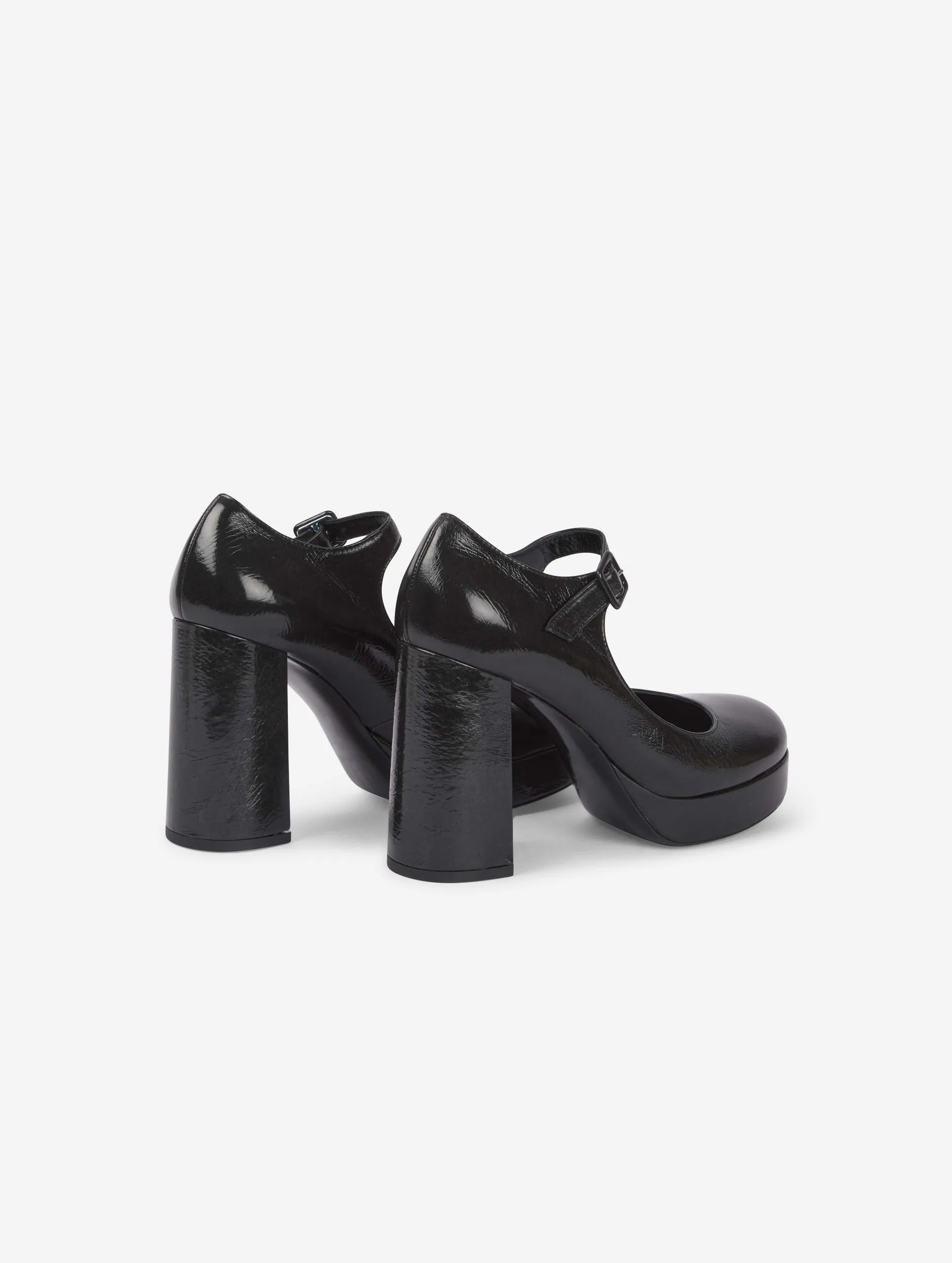 black patent leather platform mary janes