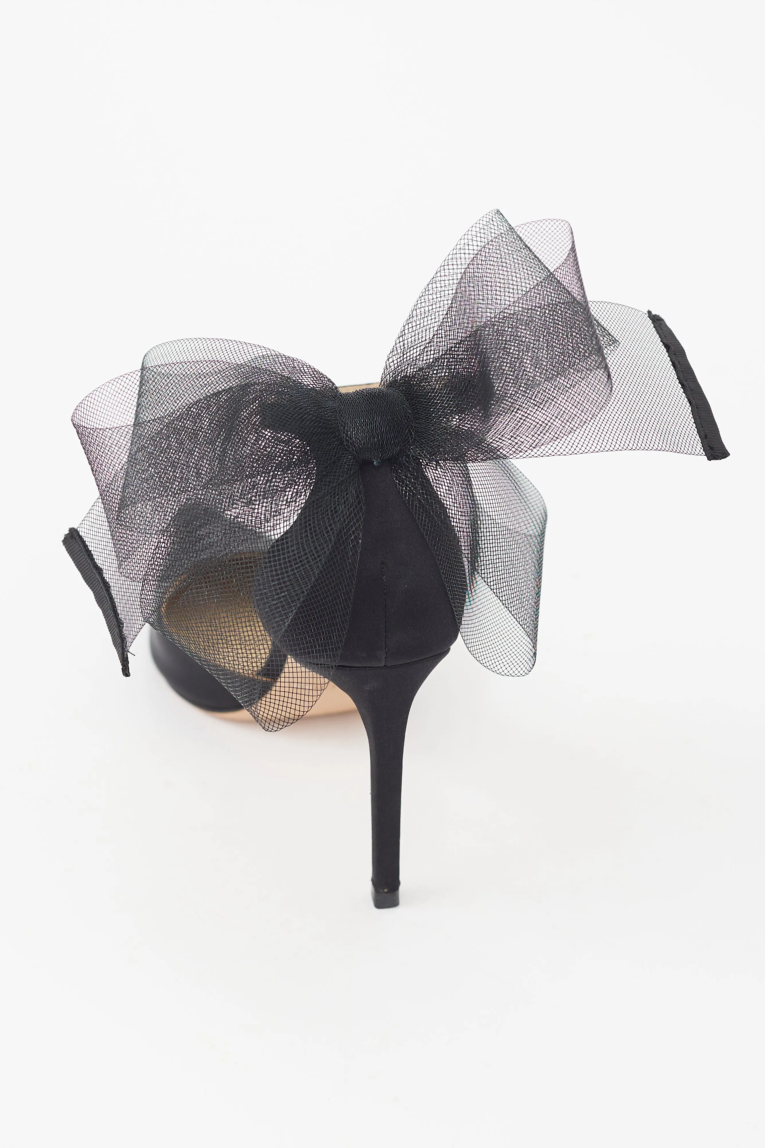 Black Satin Averly 100 Bow Heel