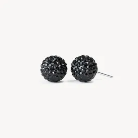 Black Sparkle Ball™ Stud Earrings
