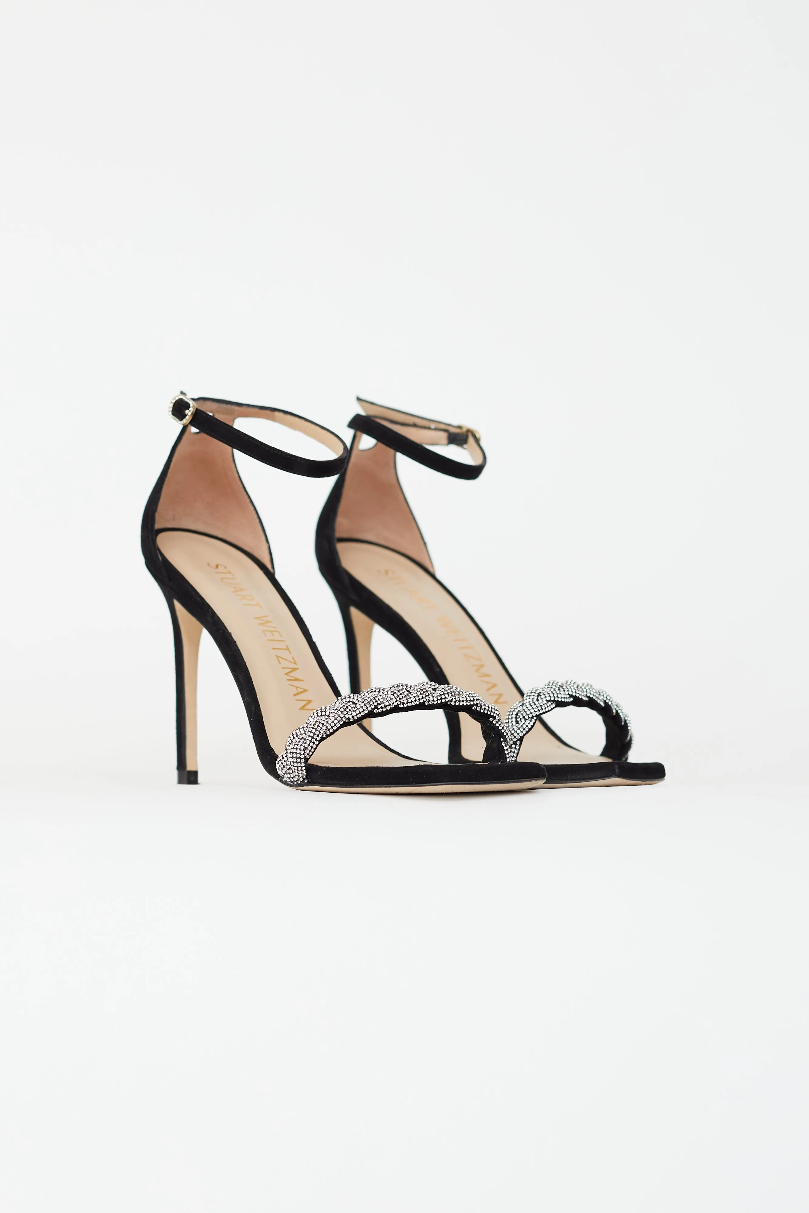 Black Suede Nudistcurve 100 Embellished Heel