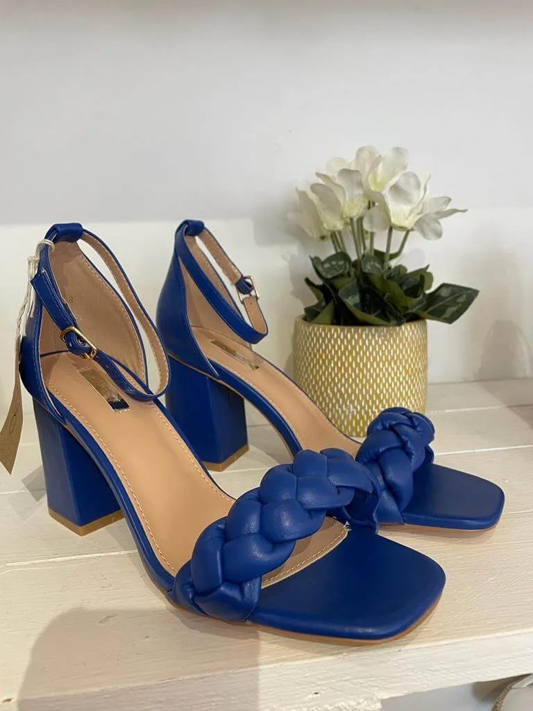 Block Heel Plaited Sandal - Sizes 3, 4, 5, 6 & 7