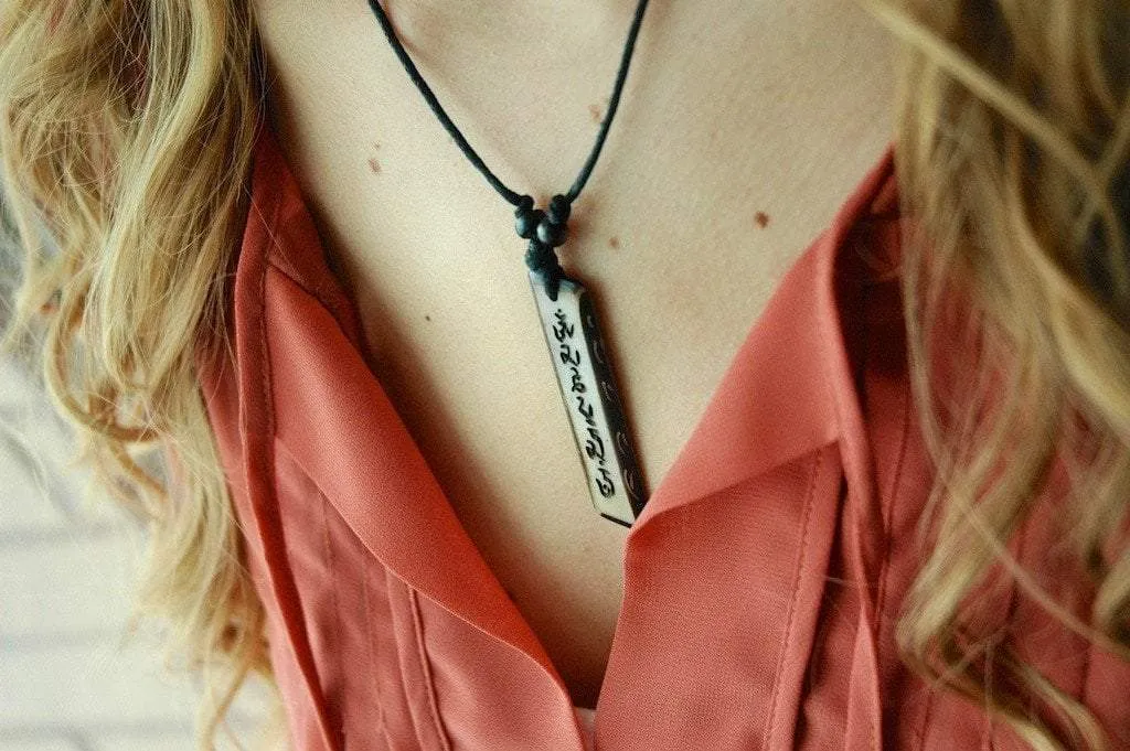 Bone Om Mani Padme Hum Necklace