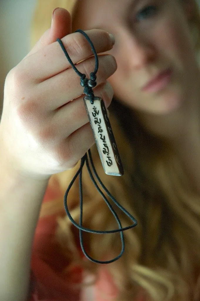 Bone Om Mani Padme Hum Necklace