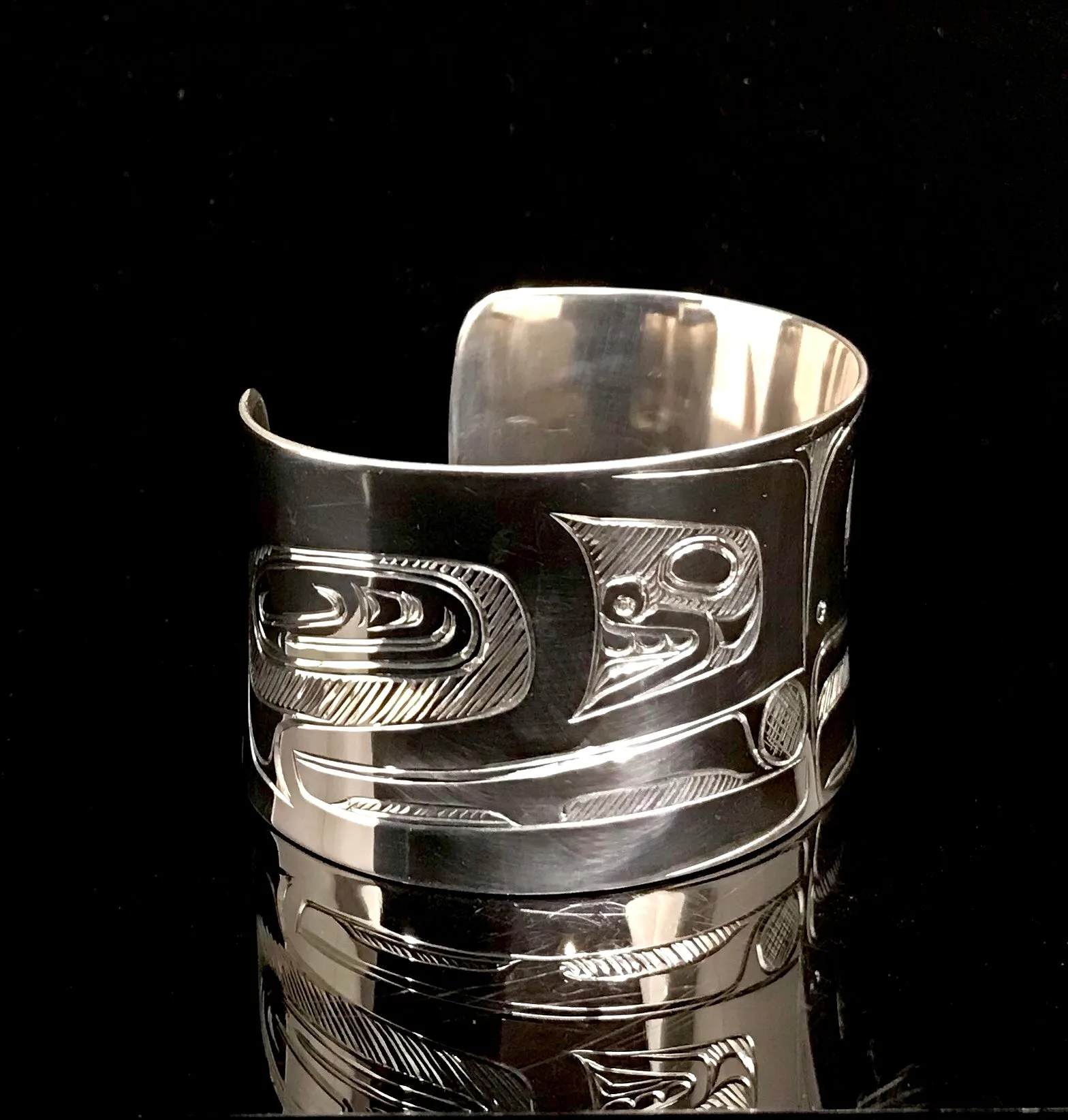 Bracelet- S. Sheakley, Silver, Lovebird, 1.5"