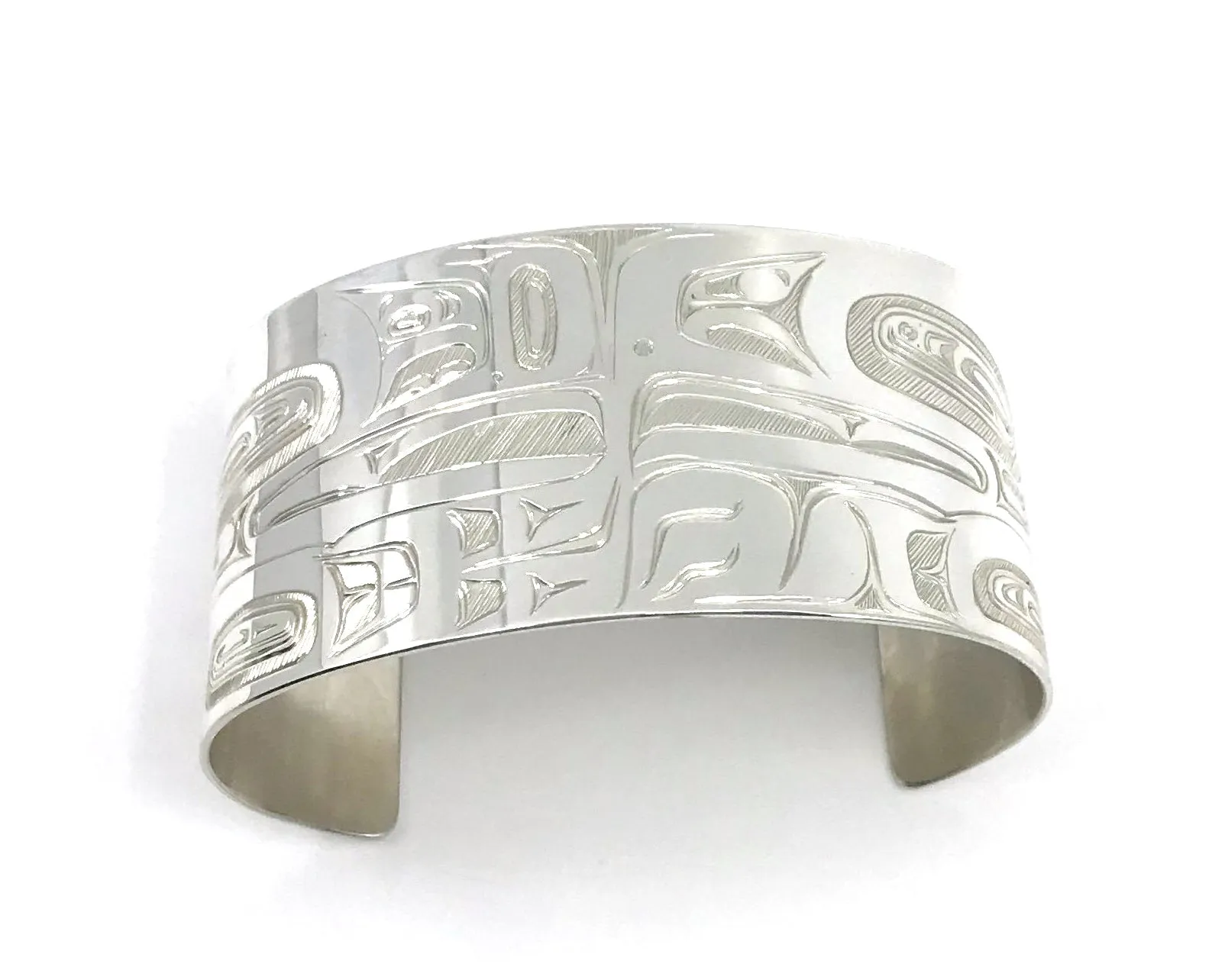 Bracelet- S. Sheakley, Silver, Lovebird, 1.5"