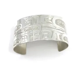 Bracelet- S. Sheakley, Silver, Lovebird, 1.5"