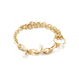 Bracelet Y Navette Freshwater Pearls gold