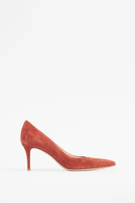 Burnt Orange Suede Gianvito 70 Pump