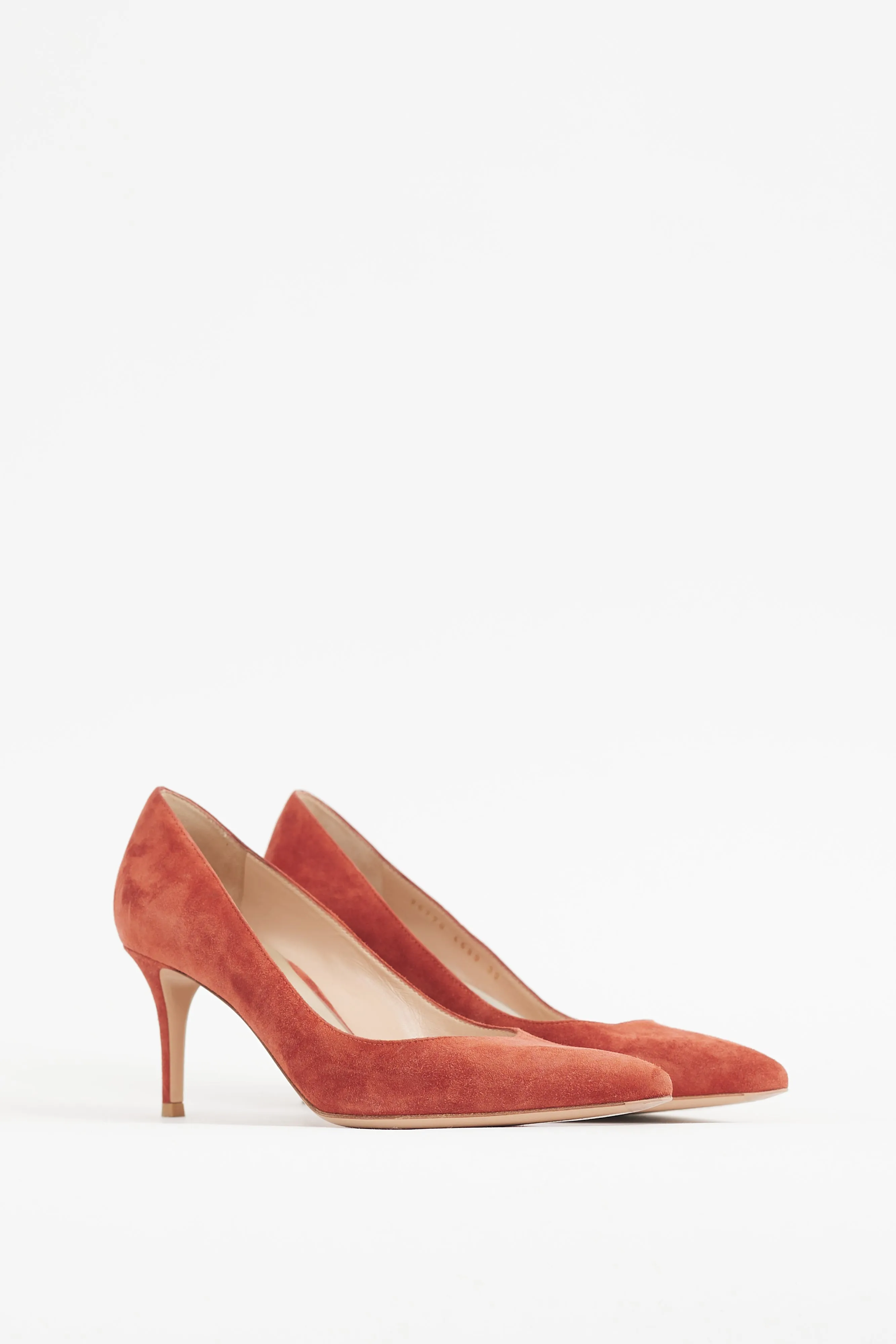 Burnt Orange Suede Gianvito 70 Pump