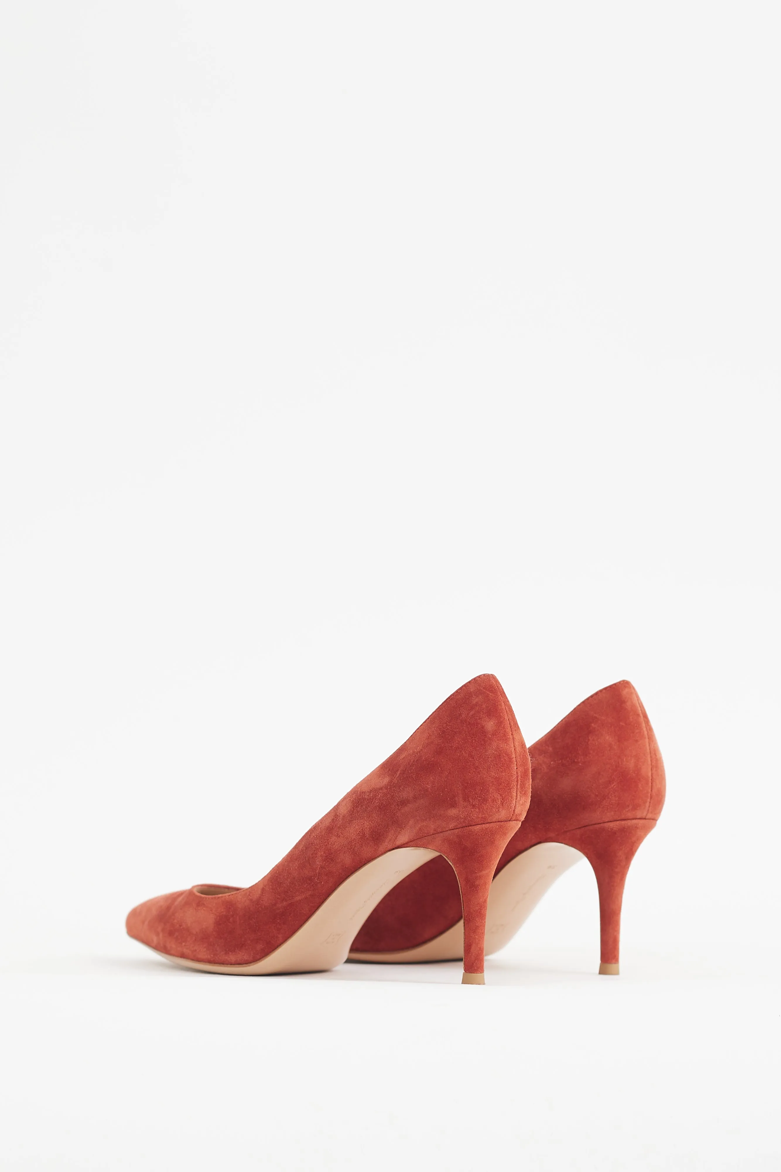 Burnt Orange Suede Gianvito 70 Pump