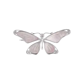 Butterfly Brooch in Sterling Silver and Mother-of-Pearl
