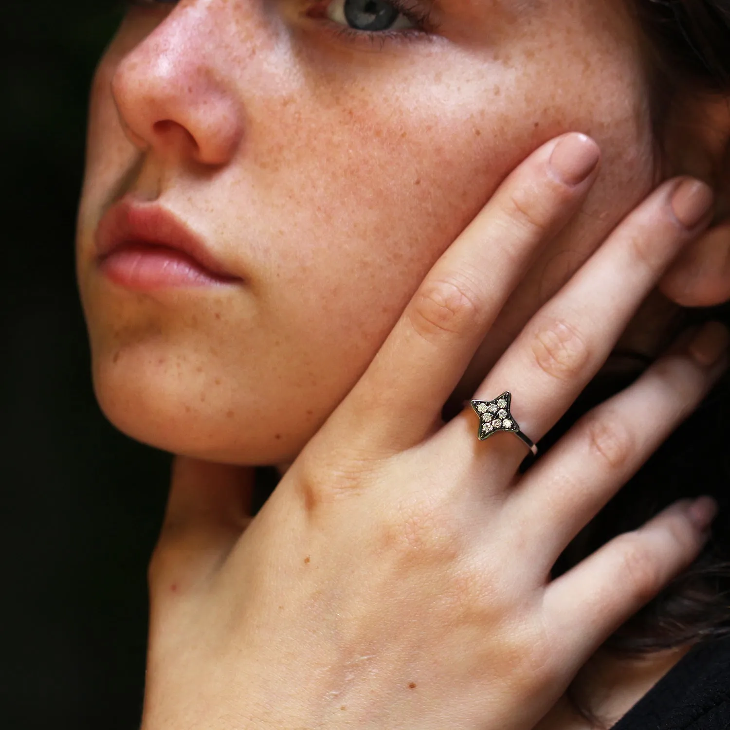 Cassiopeia Gold Ring White Diamonds