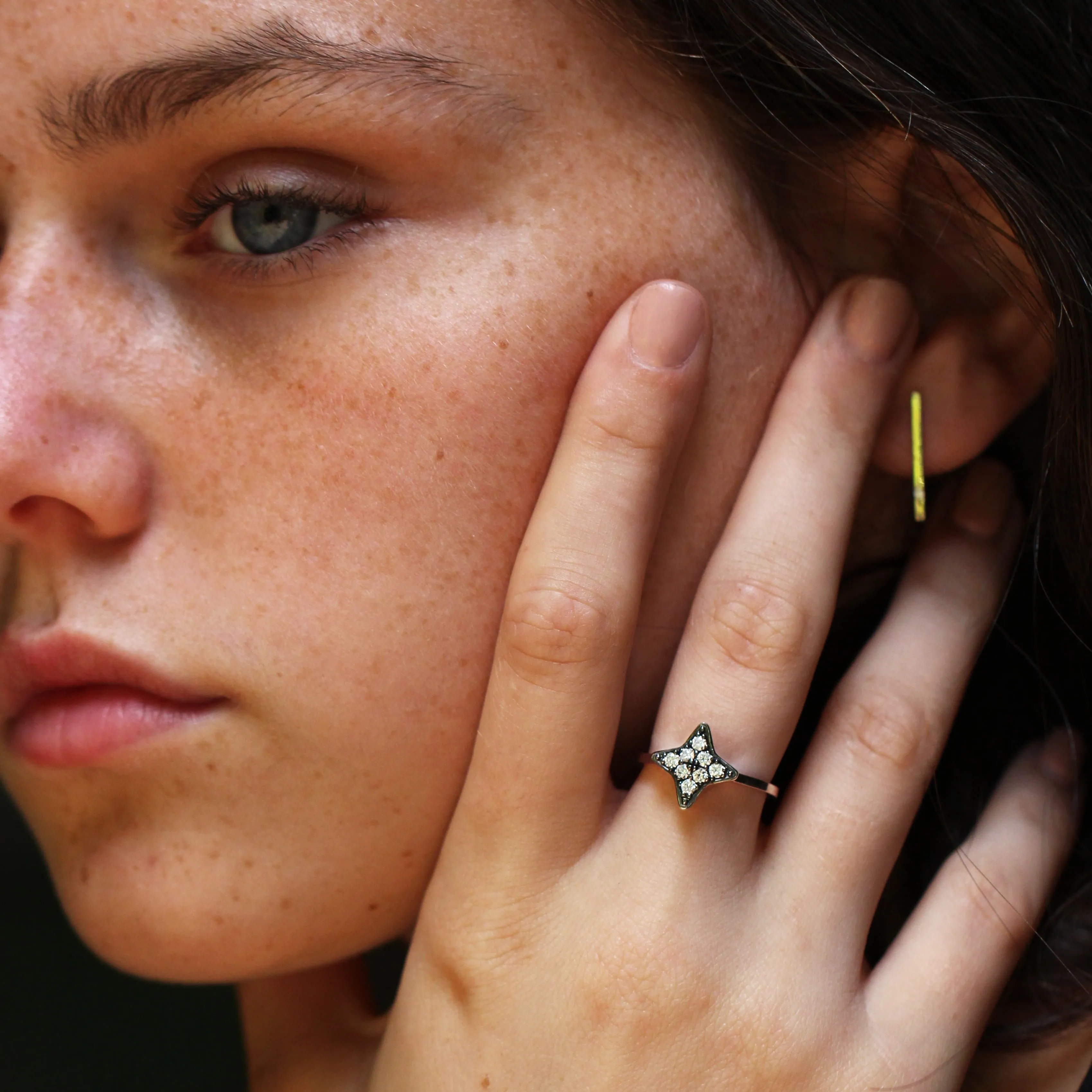 Cassiopeia Gold Ring White Diamonds