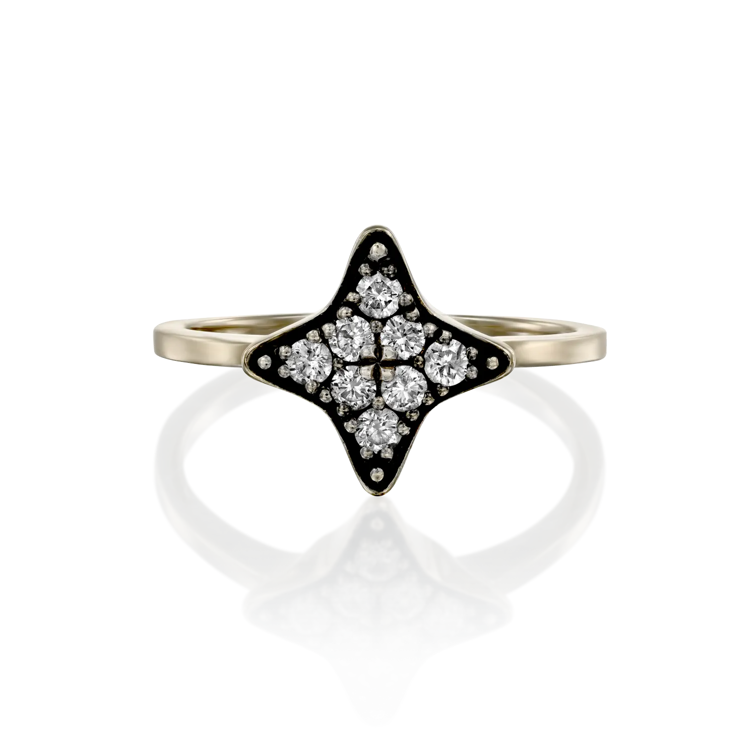 Cassiopeia Gold Ring White Diamonds