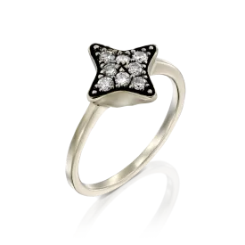 Cassiopeia Gold Ring White Diamonds