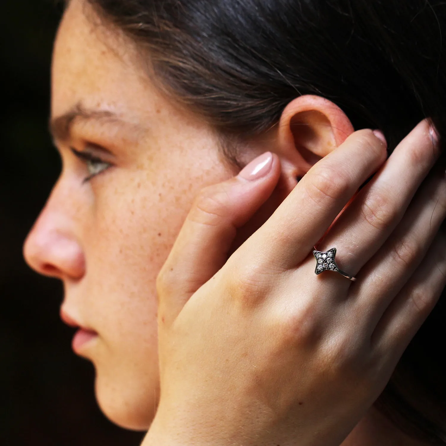 Cassiopeia Gold Ring White Diamonds