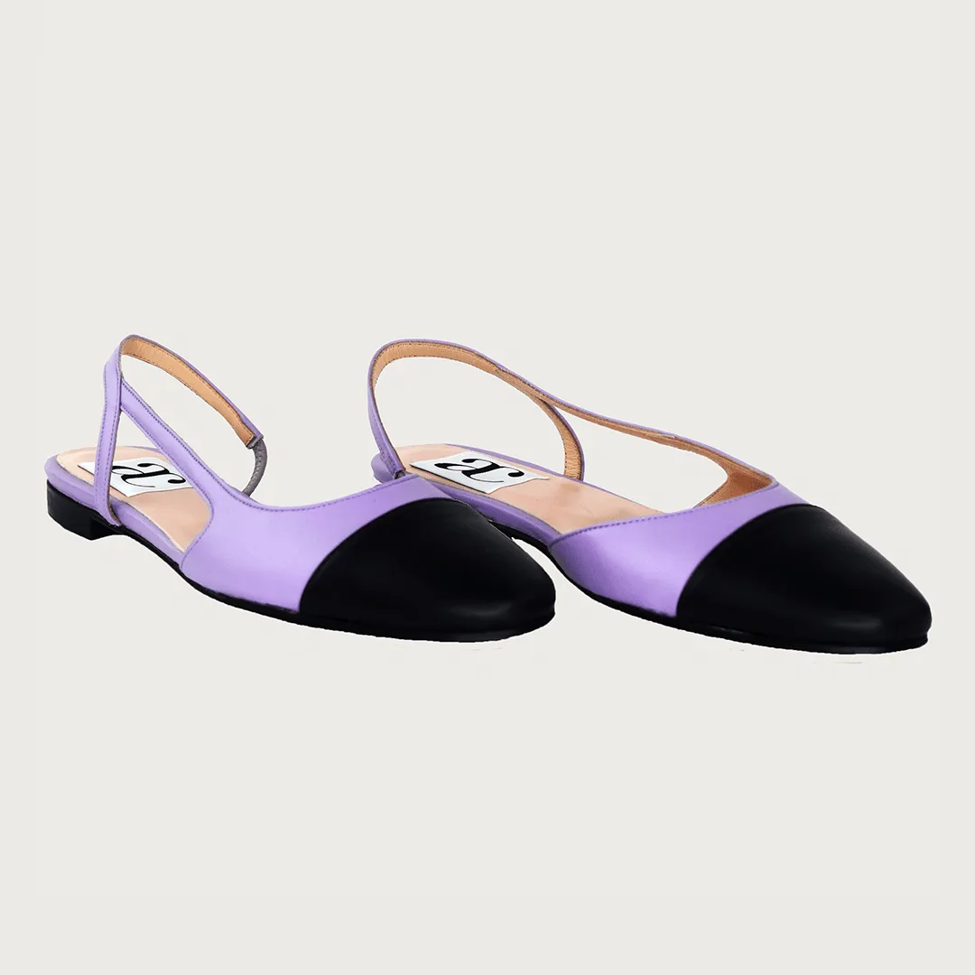 Chloe 10 Slingback Lavender-Black Leather