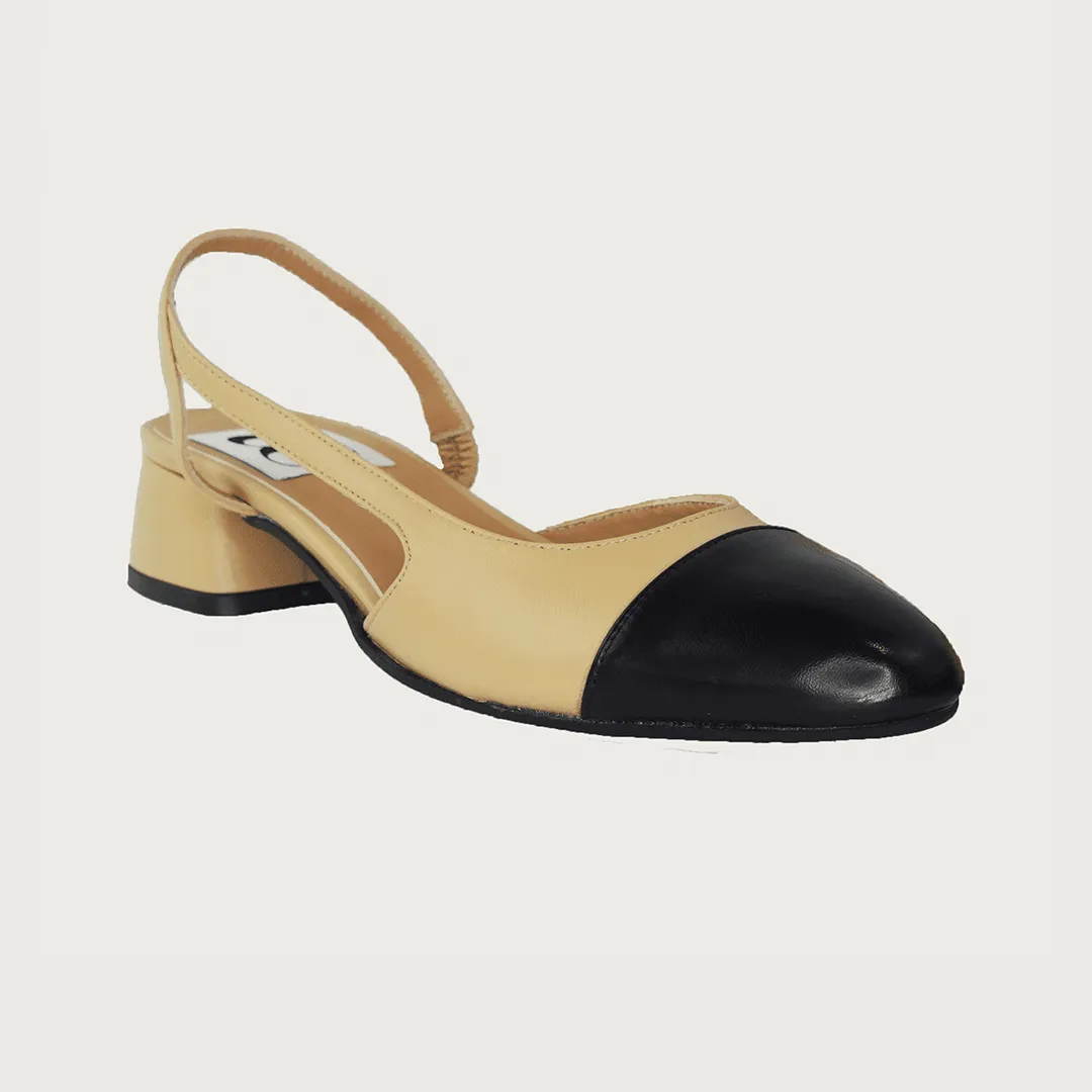 Chloe 30 Slingback Camel-Black Leather