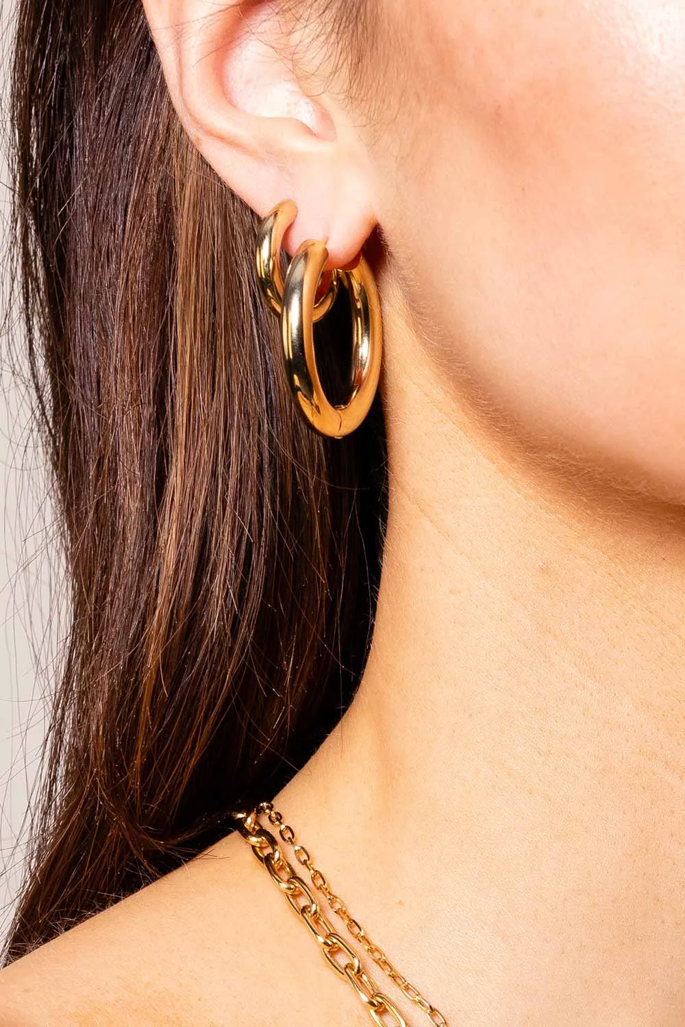 Chunky Hoops Large Gold