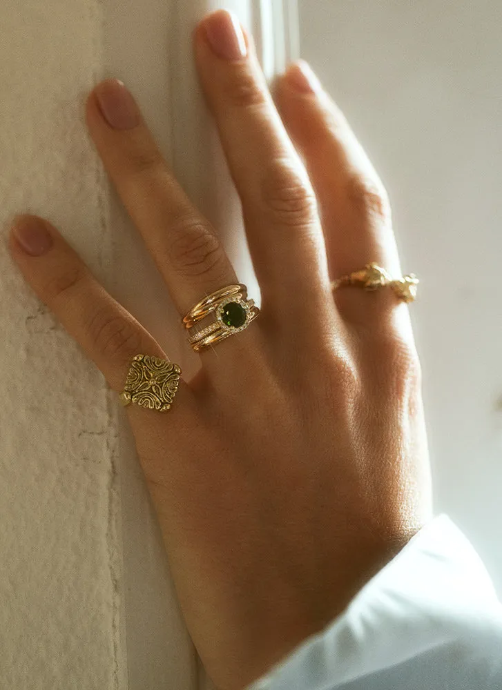 Cindy diamond tourmaline ring 14k gold