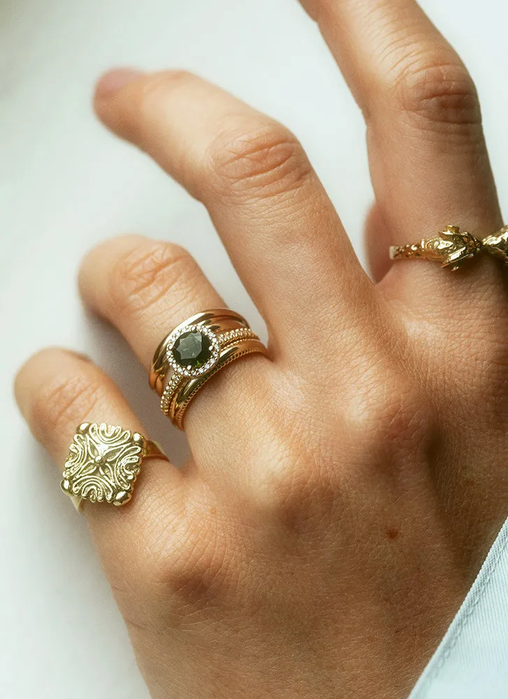 Cindy diamond tourmaline ring 14k gold