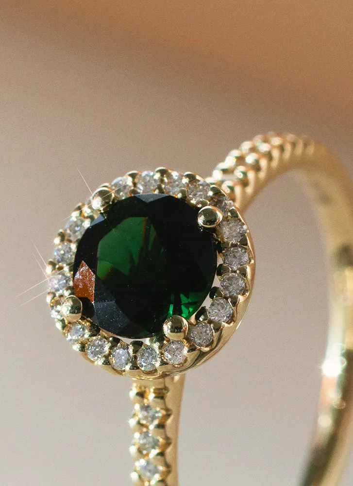 Cindy diamond tourmaline ring 14k gold