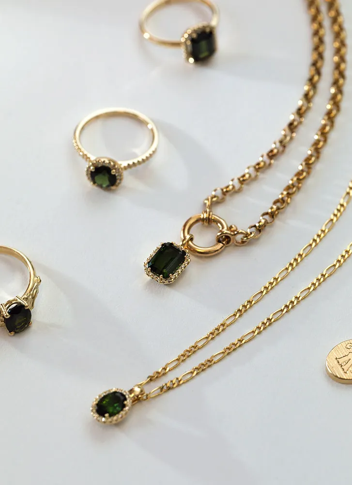 Cindy diamond tourmaline ring 14k gold