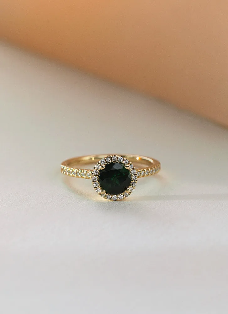 Cindy diamond tourmaline ring 14k gold