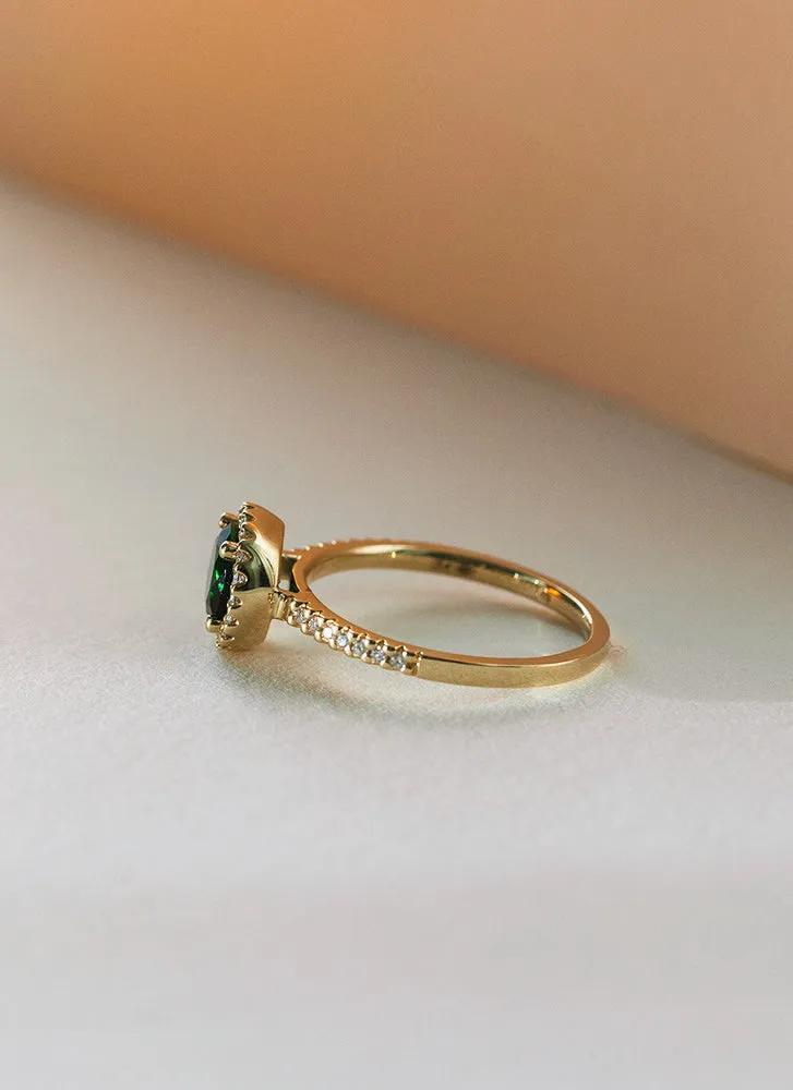 Cindy diamond tourmaline ring 14k gold