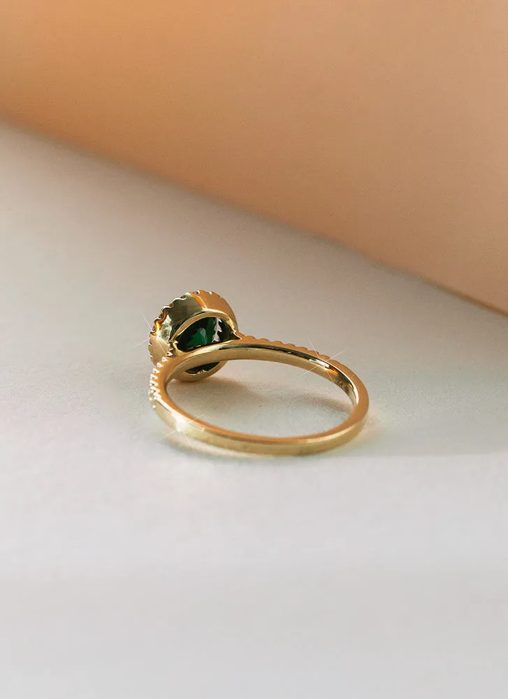 Cindy diamond tourmaline ring 14k gold