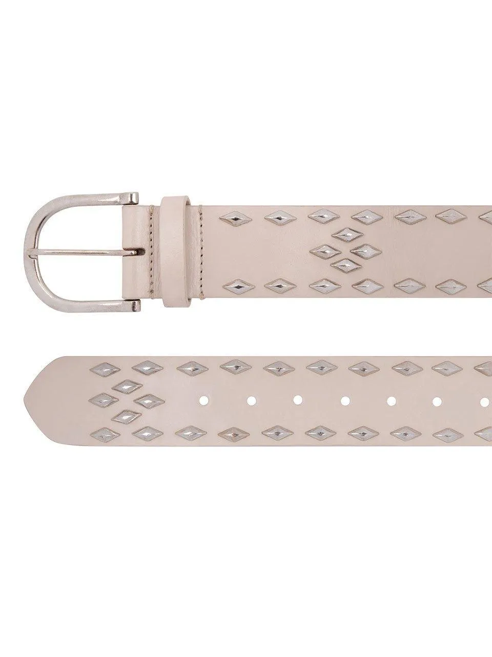 Cinque Leather Rivet Belt Chalk