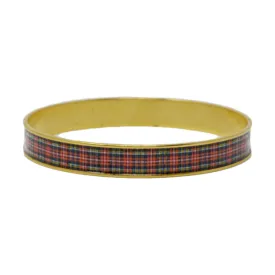 Classic Red Plaid Bangle Bracelet