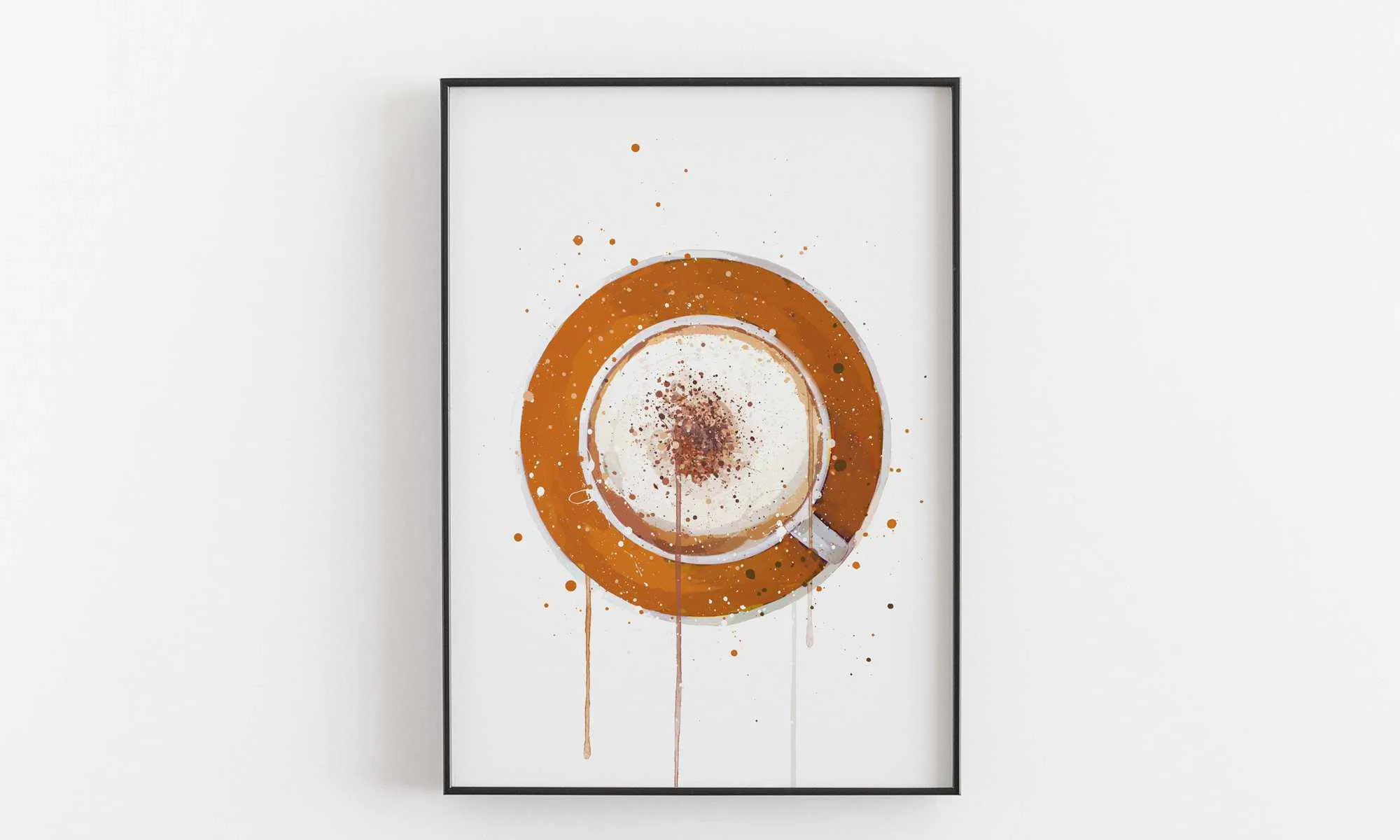Coffee Wall Art Print 'Cappuccino Orange'