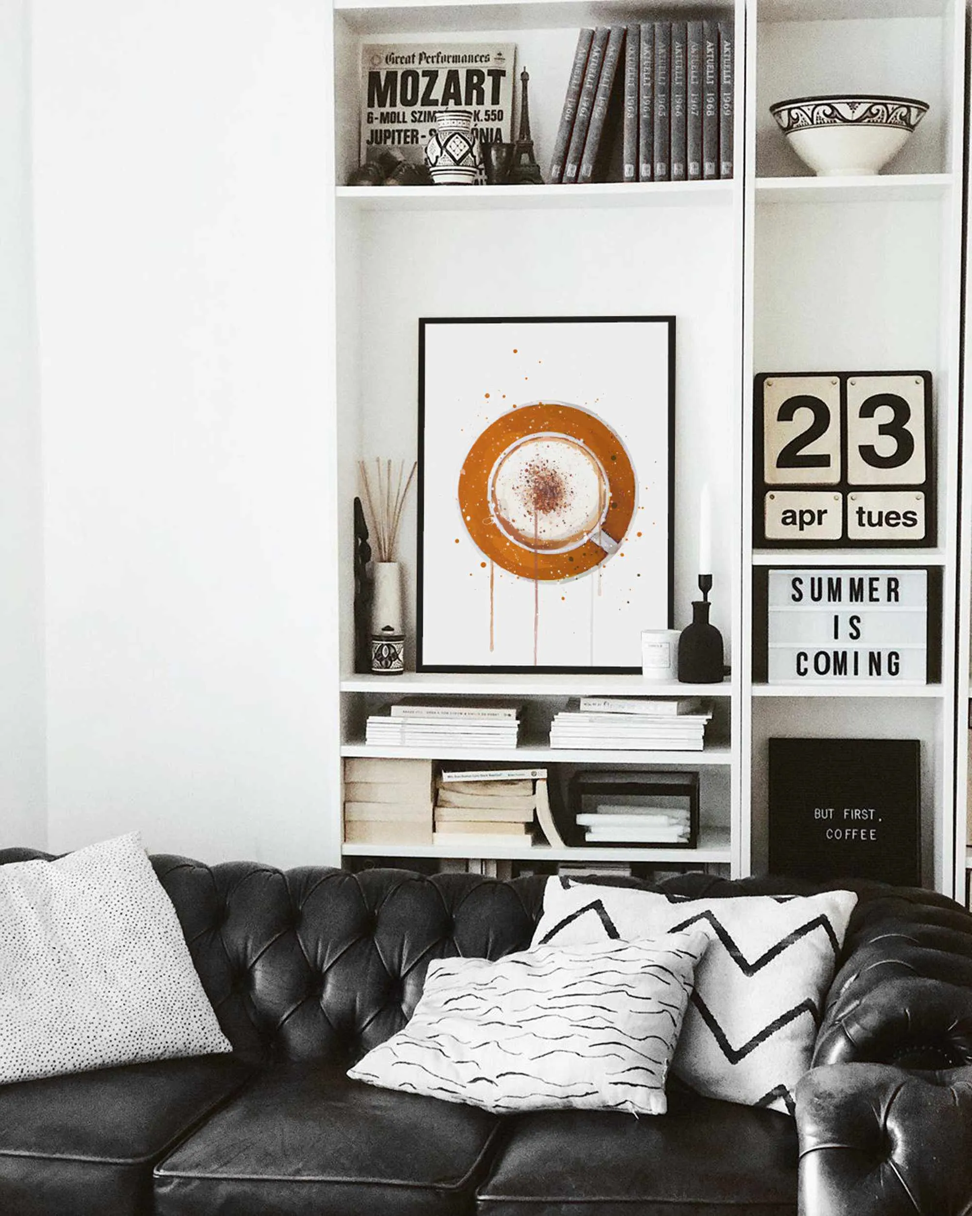 Coffee Wall Art Print 'Cappuccino Orange'