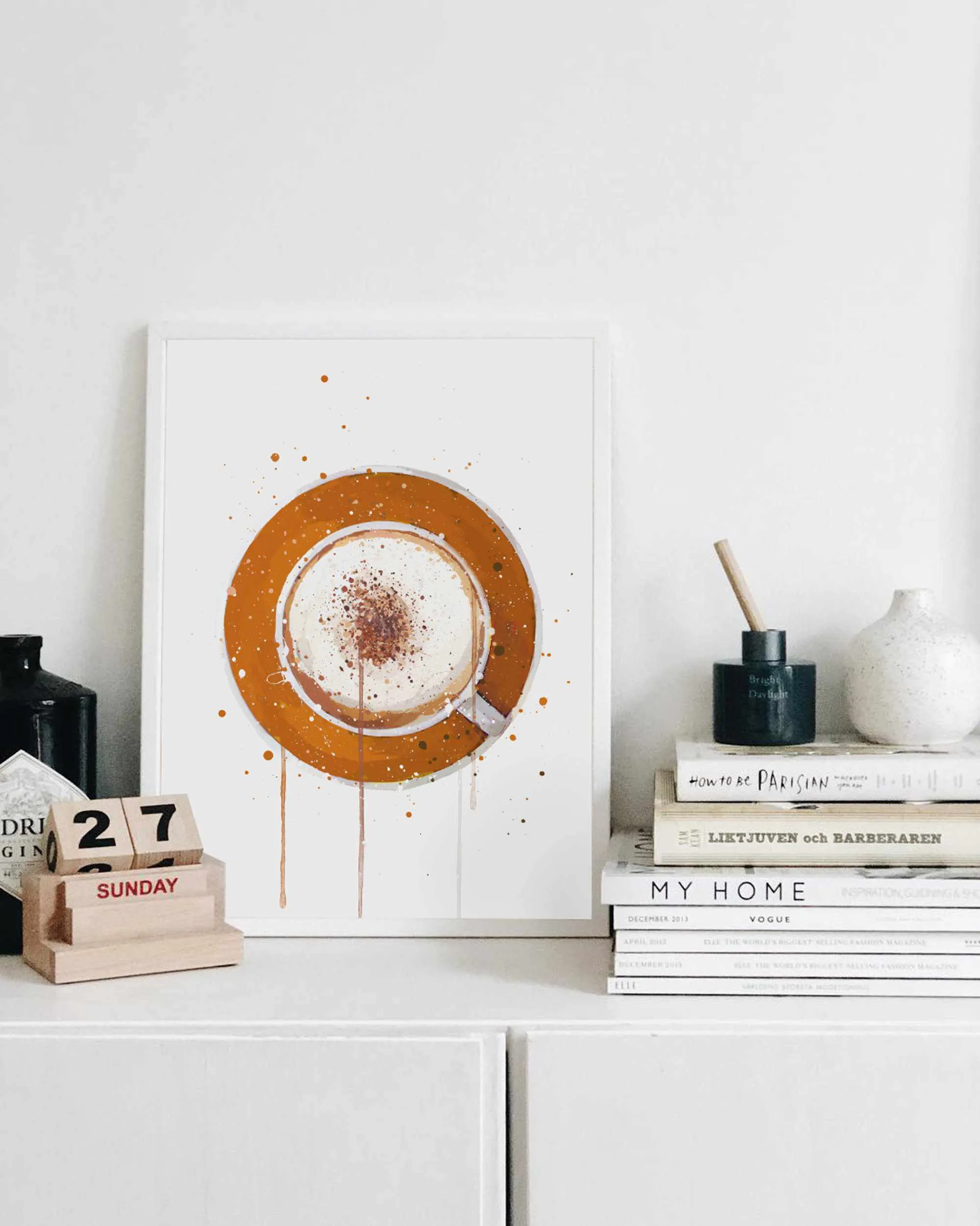Coffee Wall Art Print 'Cappuccino Orange'