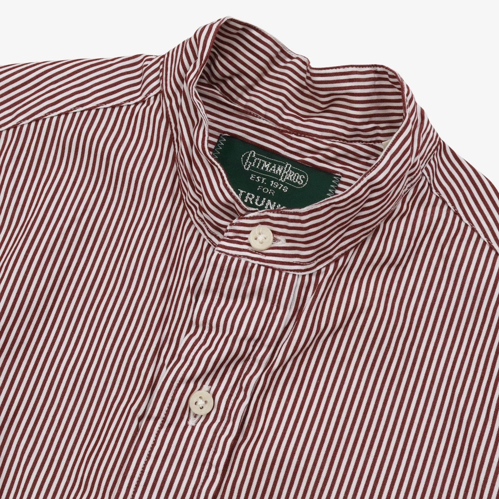 Collarless Striped Shirt