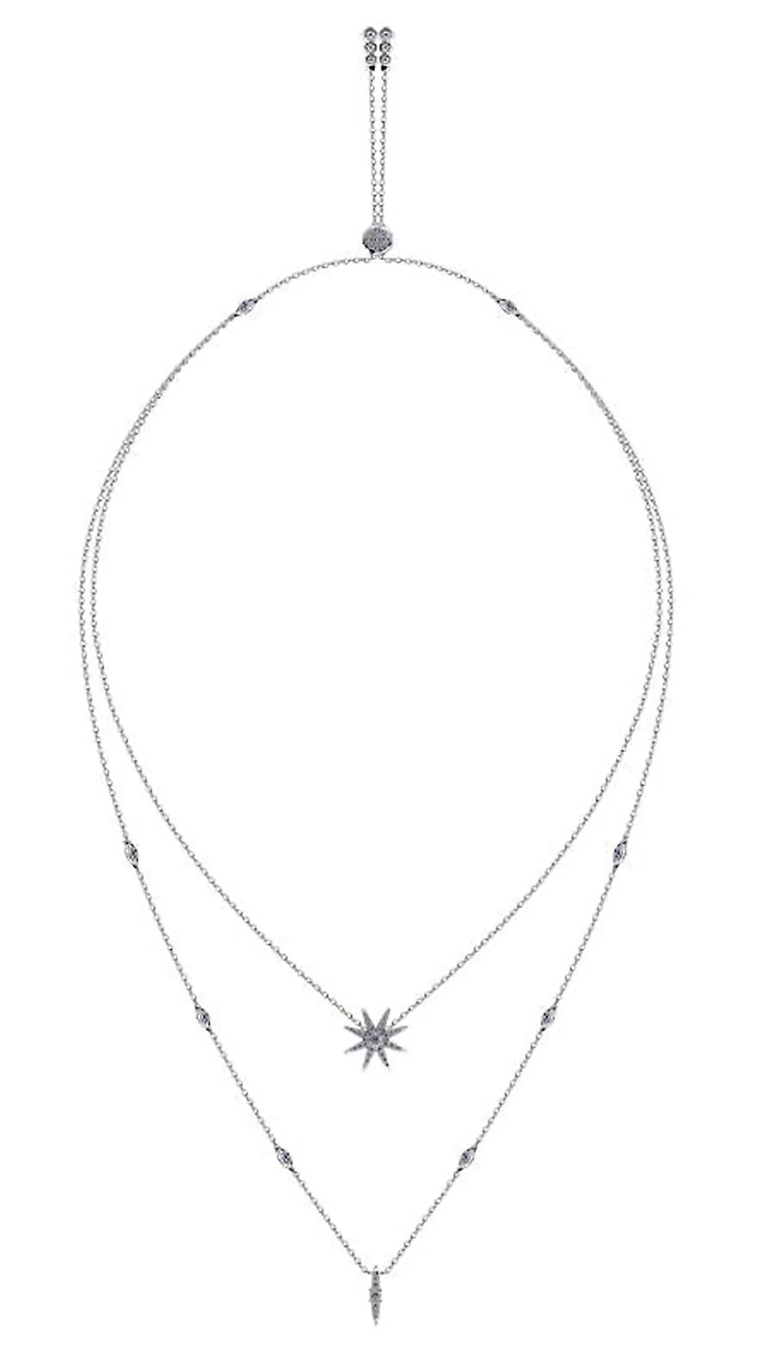 Cosmo Necklace White Gold Plated