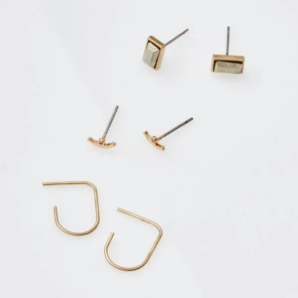 Courtney Stud Earring Trio - Gold