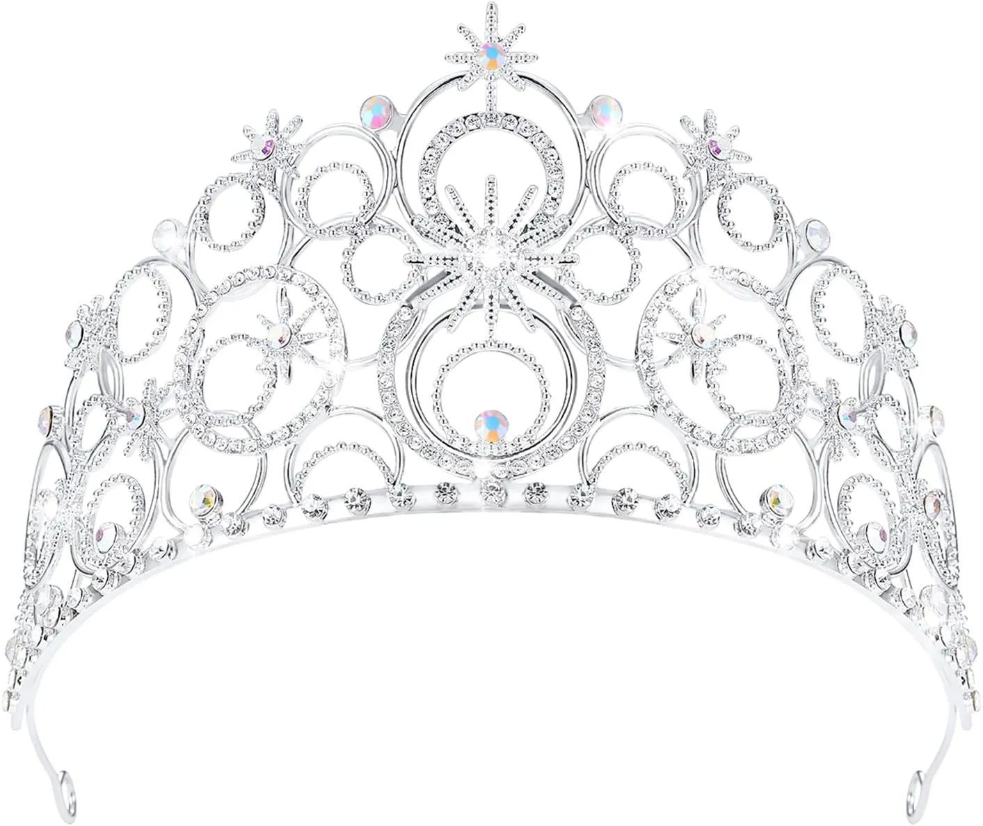 Crystal Crowns for Women, Crystal Bubble TiaraBride Royal Queen Headband Princess Headpieces for Women Bridal Wedding Prom Birthday Party Crowns