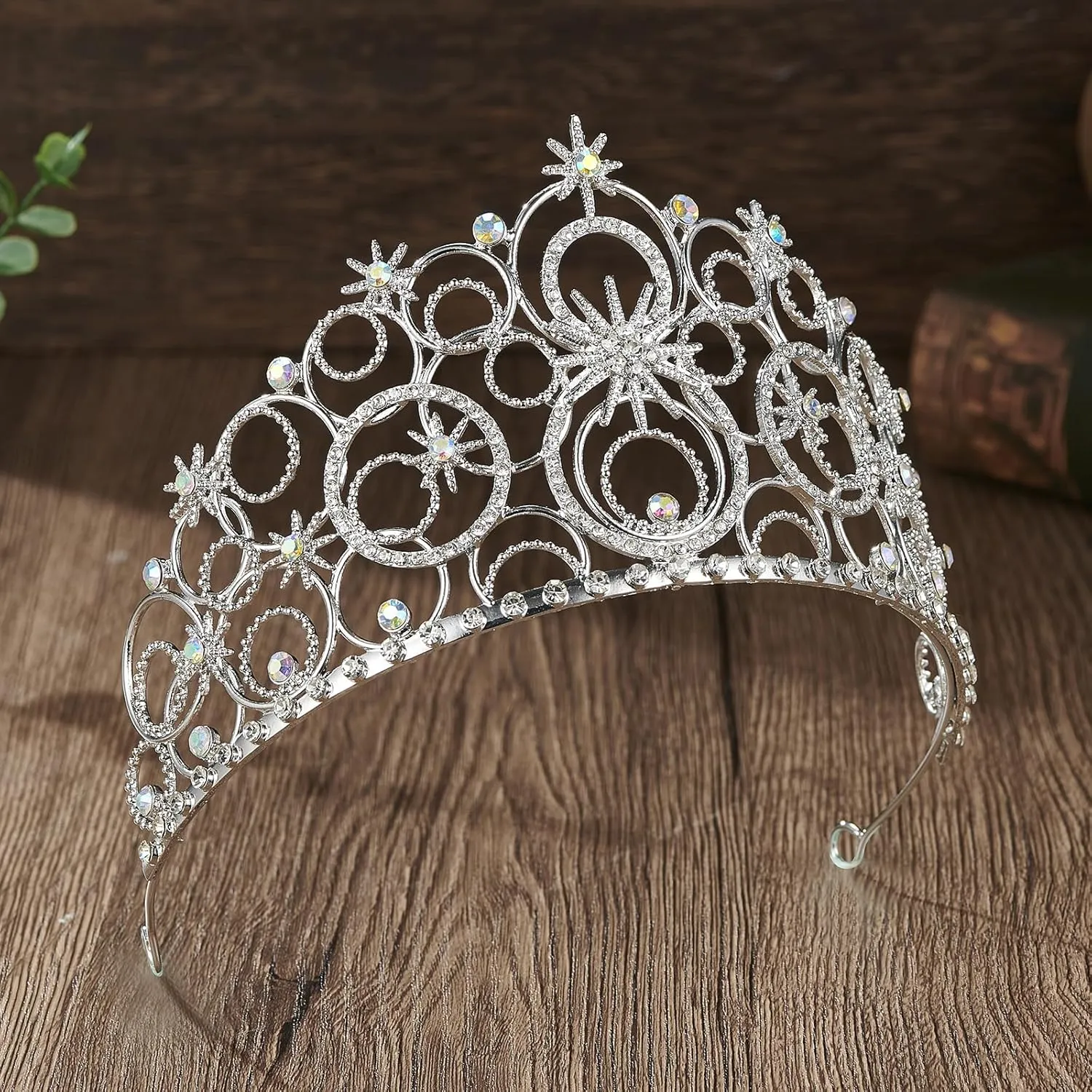Crystal Crowns for Women, Crystal Bubble TiaraBride Royal Queen Headband Princess Headpieces for Women Bridal Wedding Prom Birthday Party Crowns
