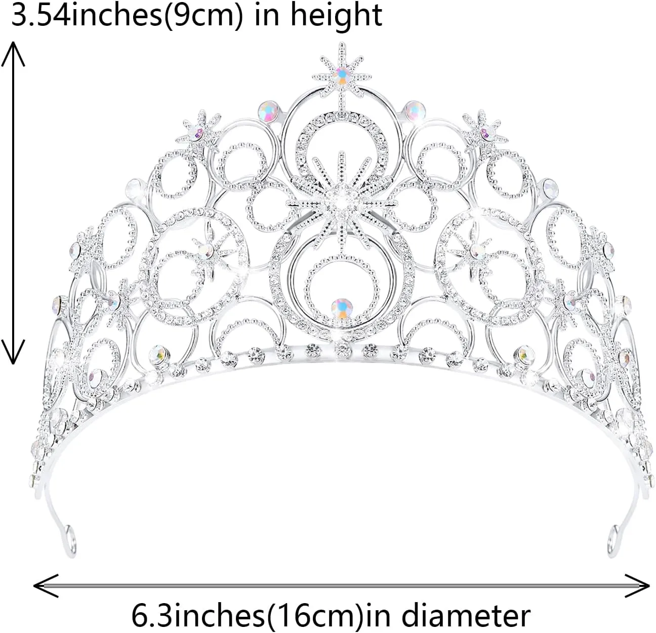 Crystal Crowns for Women, Crystal Bubble TiaraBride Royal Queen Headband Princess Headpieces for Women Bridal Wedding Prom Birthday Party Crowns