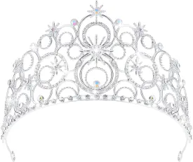 Crystal Crowns for Women, Crystal Bubble TiaraBride Royal Queen Headband Princess Headpieces for Women Bridal Wedding Prom Birthday Party Crowns