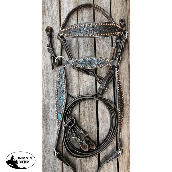 *CSS Barcoo/ Stockmans Breastcollar- Teal Glitter Inlay