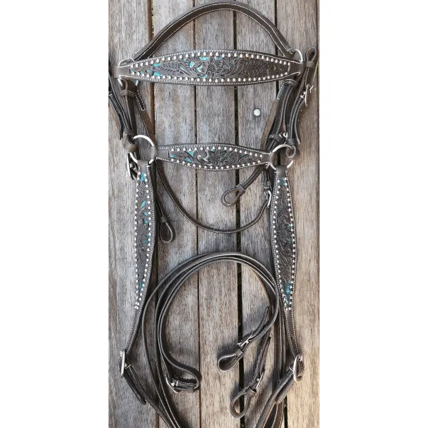 *CSS Barcoo/ Stockmans Breastcollar- Teal Glitter Inlay