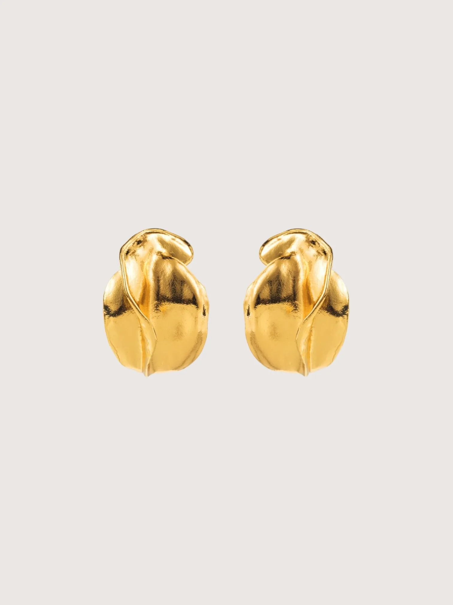 Curved Textured Earring | Gold